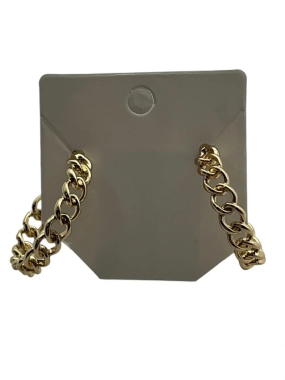 Frozen Gold Tone Chain Hoop Earrings (NWT)